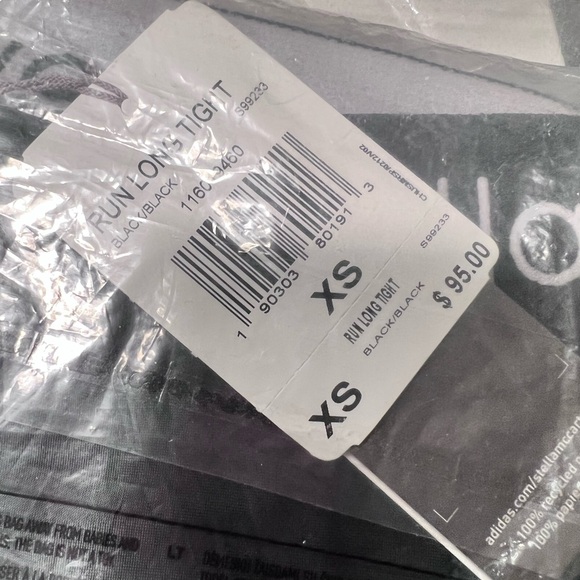 Adidas by Stella McCartney $95 Women's Run Long Leggings Black Zip Pants - Picture 15 of 16